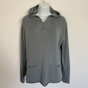 Gray Hooded Sweater with Pockets